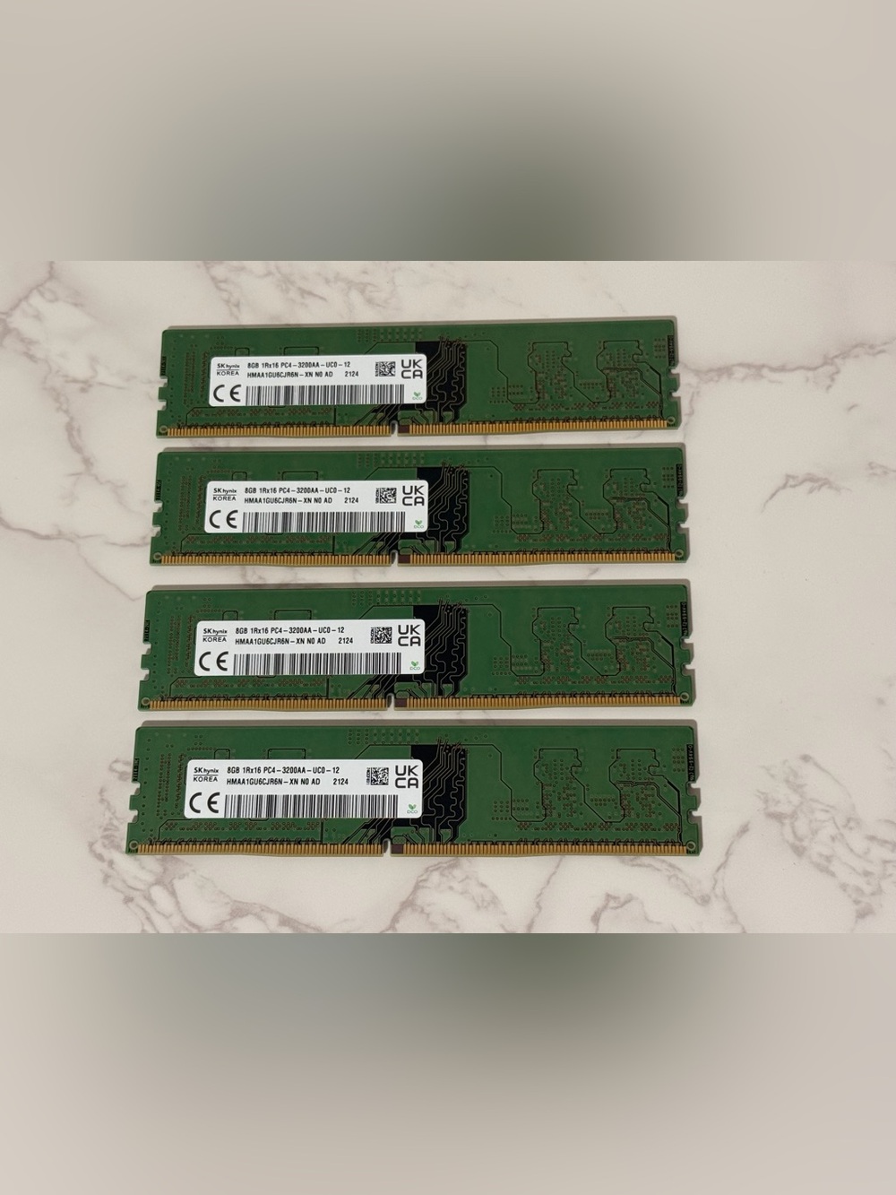 SK Hynix 32GB (4x8GB) DDR4 3200MHz PC4-3200AA Desktop RAM HMAA1GU6CJR6N-XN